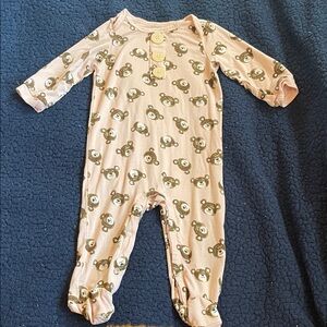 Milkberry Pink Bear Print Kids One Piece pajama